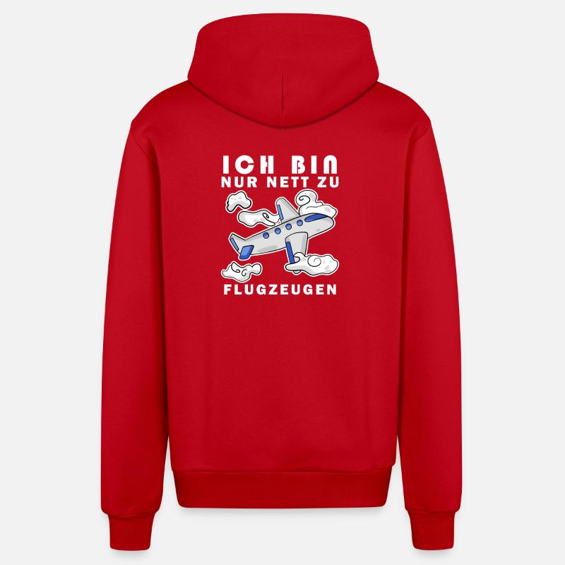Flugzeug Spruch Geschenk - Organic Relaxed Kapuzenjacke Made in EU - Rot
