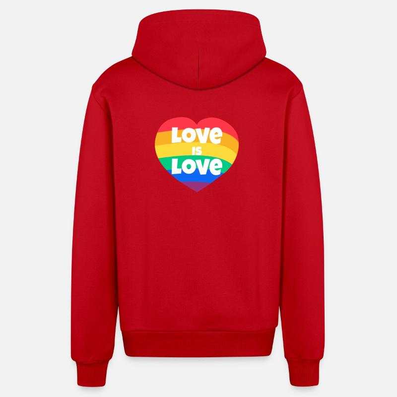 Saint-Valentin, Saint-Valentin, Saint-Valentin - Veste à capuche bio décontractée fabriquée en UE - rouge