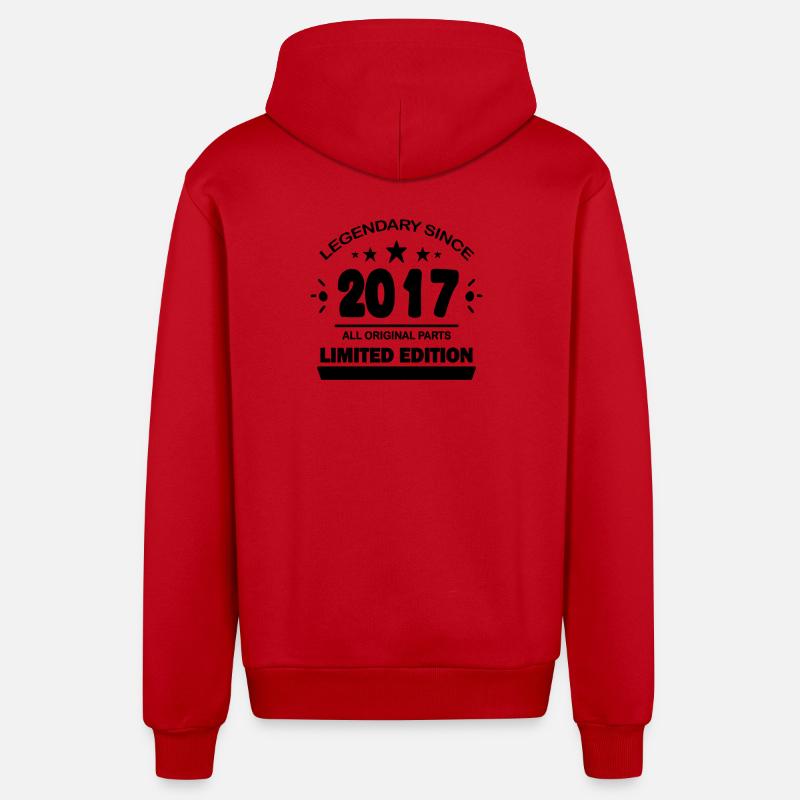 2017 - Promotion 2017 - Veste à capuche bio décontractée fabriquée en UE - rouge