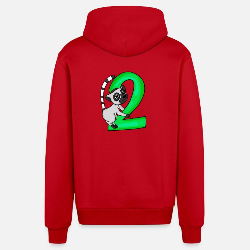 2 ans - Veste à capuche bio décontractée fabriquée en UE - rouge
