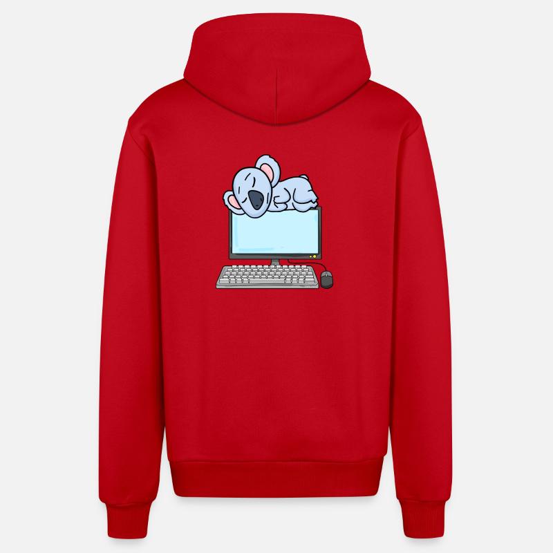 Koala Computer Nerd Programmierer Geschenk - Organic Relaxed Kapuzenjacke Made in EU - Rot