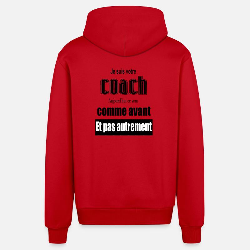 Parole de coach - Veste à capuche bio décontractée fabriquée en UE - rouge