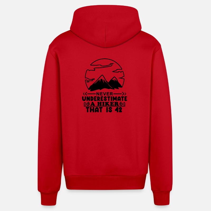 42e anniversaire cadeau 42 ans - Veste à capuche bio décontractée fabriquée en UE - rouge