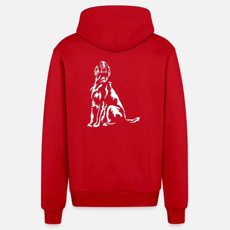 Setter irlandais « Black Edition » - Veste à capuche bio décontractée fabriquée en UE - rouge