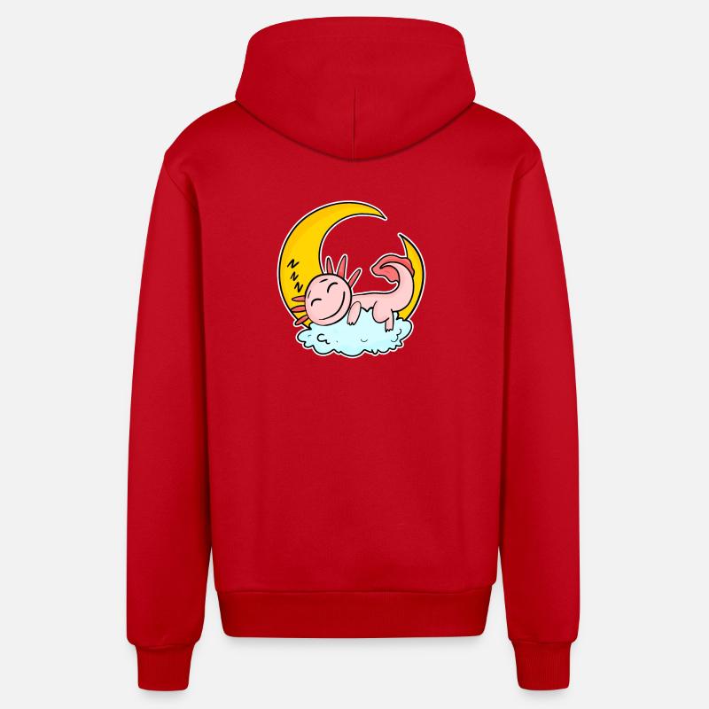 Axolotl endormi - Veste à capuche bio décontractée fabriquée en UE - rouge