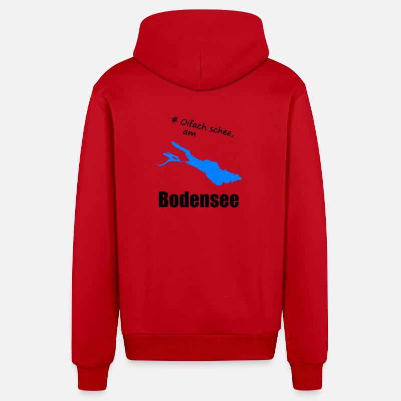 # Oifach schee, am Bodensee - Organic Relaxed Kapuzenjacke Made in EU - Rot