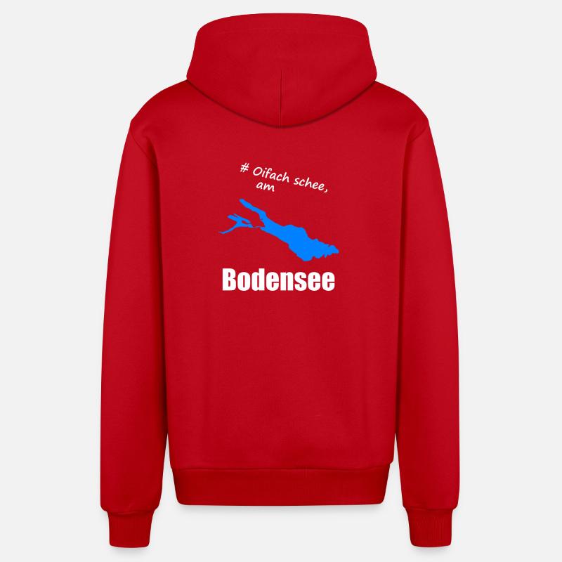 # Oifach schee, am Bodensee - Organic Relaxed Kapuzenjacke Made in EU - Rot