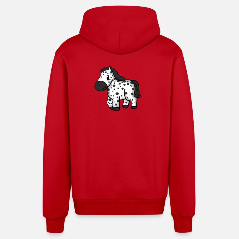 Cheval - Veste à capuche bio décontractée fabriquée en UE - rouge