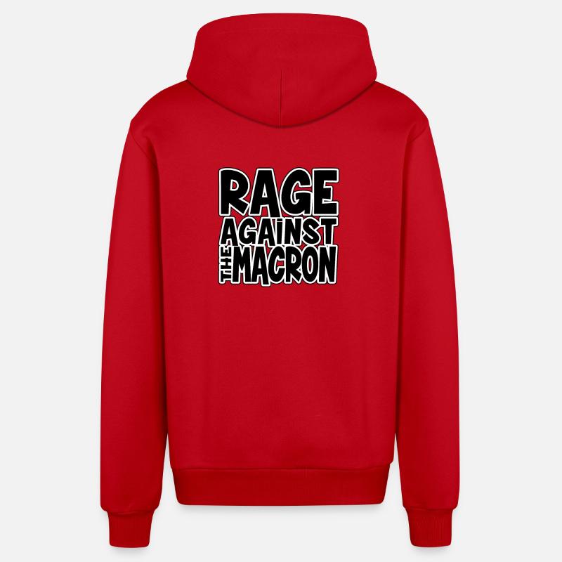 Colère Contre Macron Slogan Bold - Veste à capuche bio décontractée fabriquée en UE - rouge