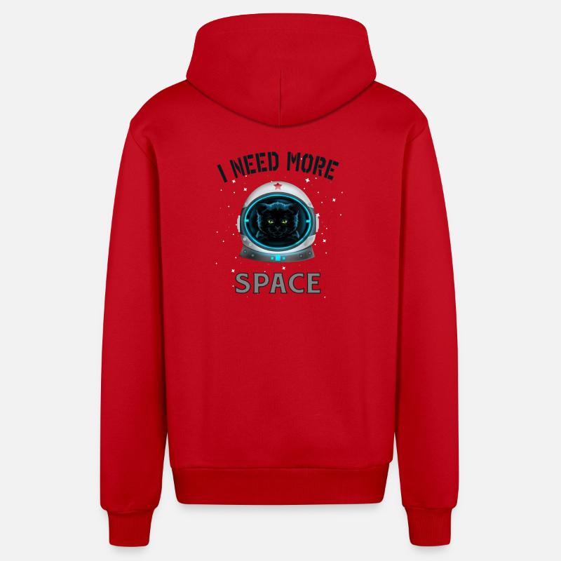 I need more space cat - Organic Relaxed Kapuzenjacke Made in EU - Rot