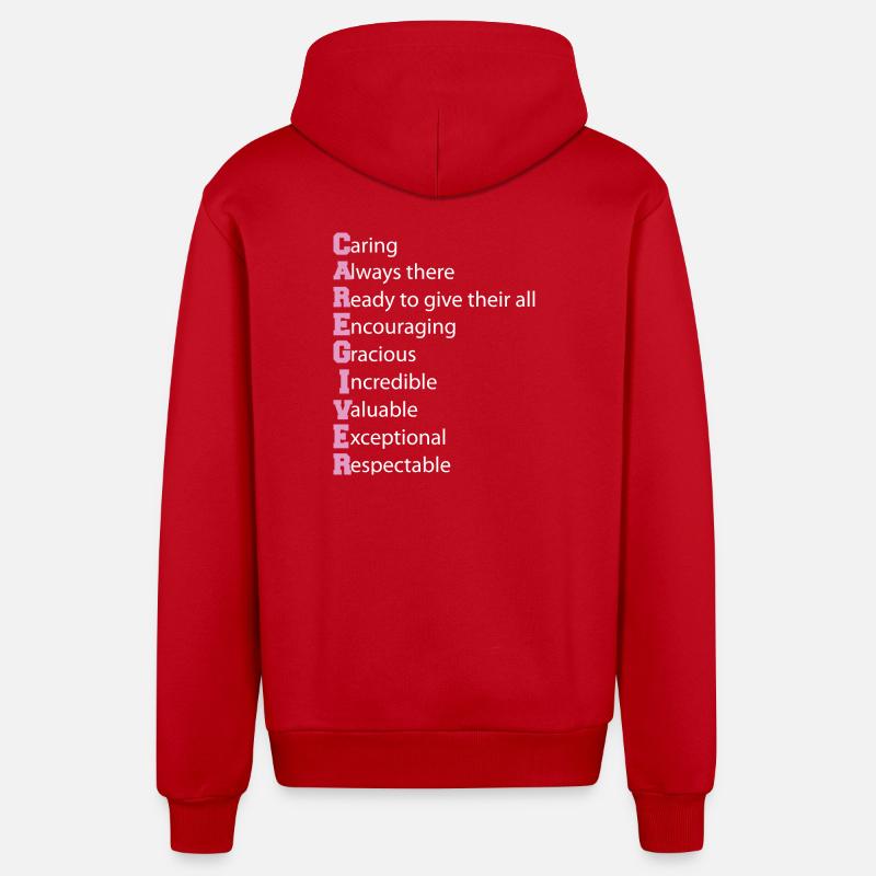 Définition de l’aidant Aidant âgé - Veste à capuche bio décontractée fabriquée en UE - rouge