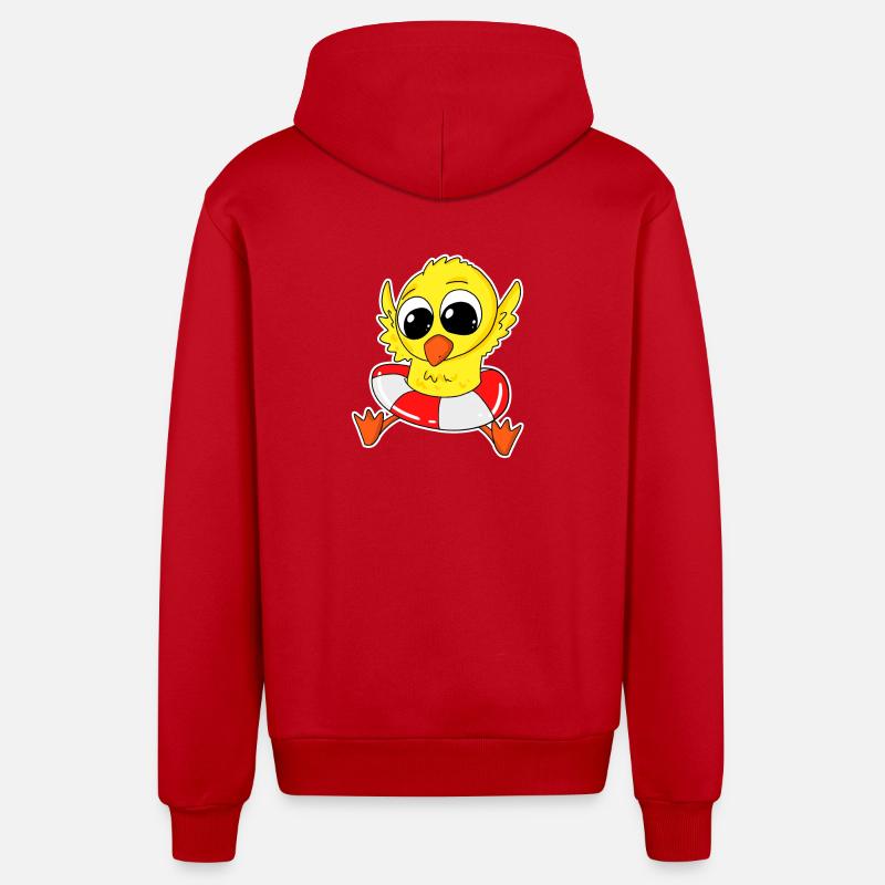 Duck bathing duck bathing - Organic Relaxed Hooded Jacket Made in EU - red