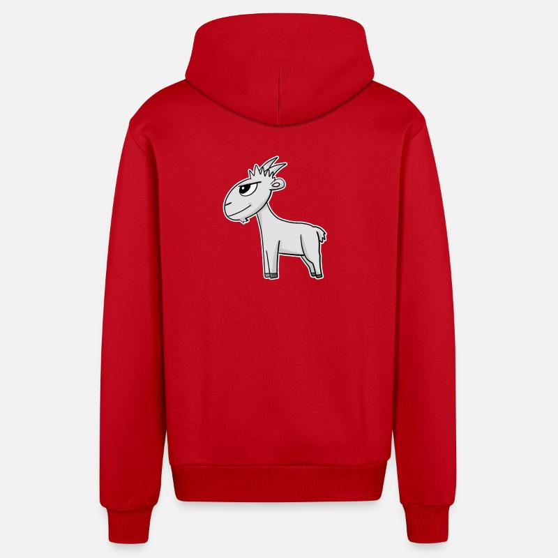 Chèvre - Veste à capuche bio décontractée fabriquée en UE - rouge