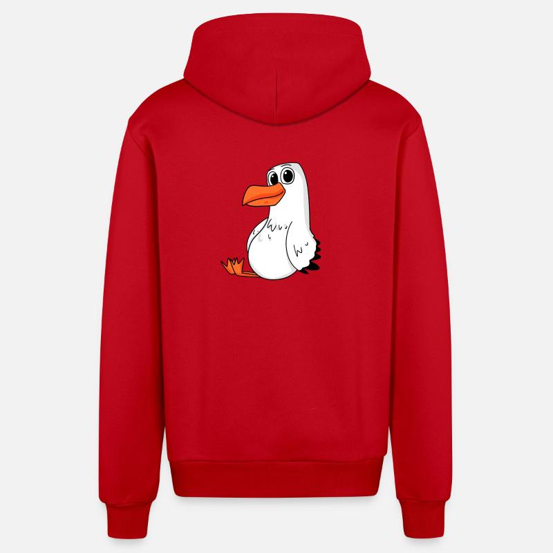 Mouette - Veste à capuche bio décontractée fabriquée en UE - rouge