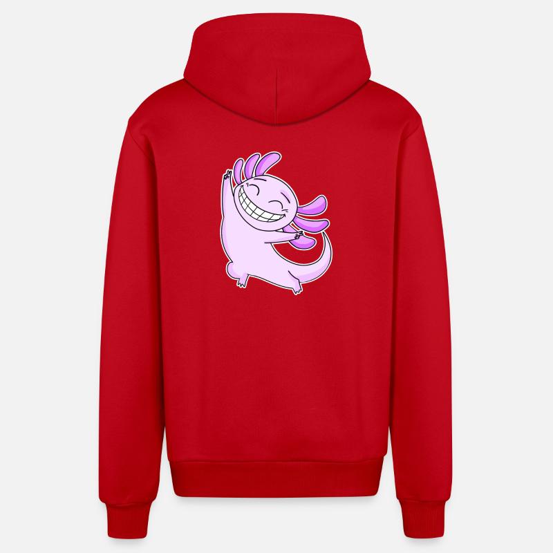 Joyeux Axolotl - Veste à capuche bio décontractée fabriquée en UE - rouge
