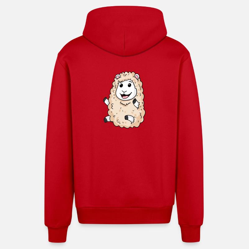 Mouton - Veste à capuche bio décontractée fabriquée en UE - rouge