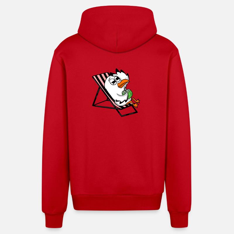 Mouette - Veste à capuche bio décontractée fabriquée en UE - rouge