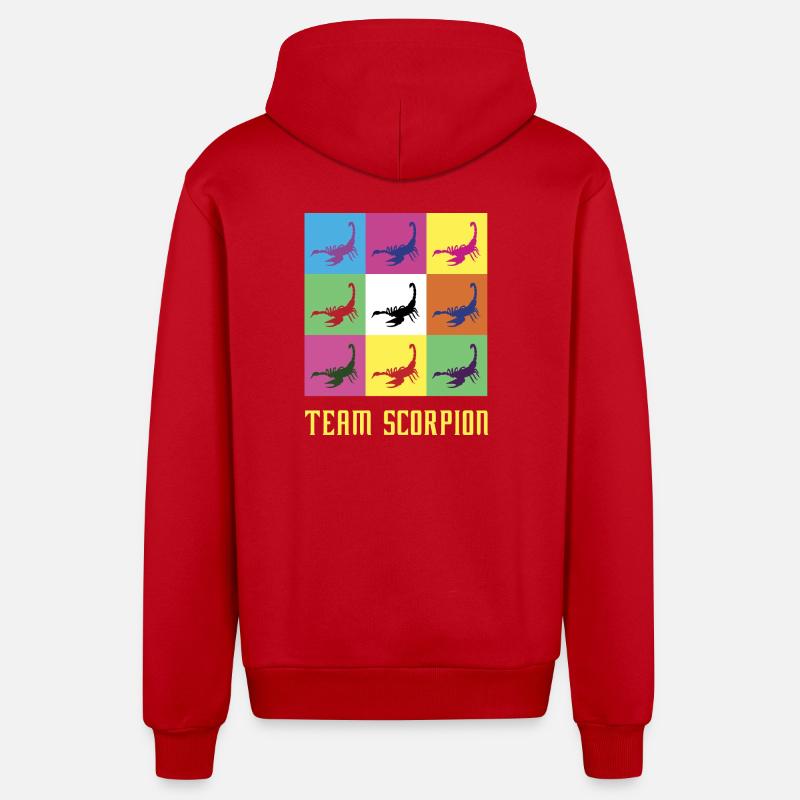 L'équipe Scorpio - Veste à capuche bio décontractée fabriquée en UE - rouge