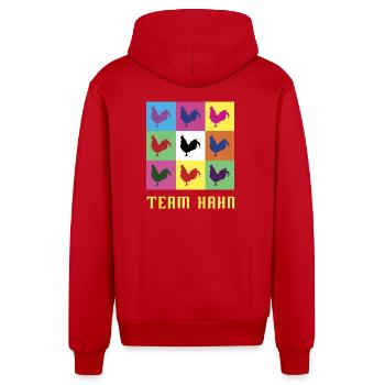 Team Hahn - Organic Relaxed Kapuzenjacke Made in EU - Rot - Hinten