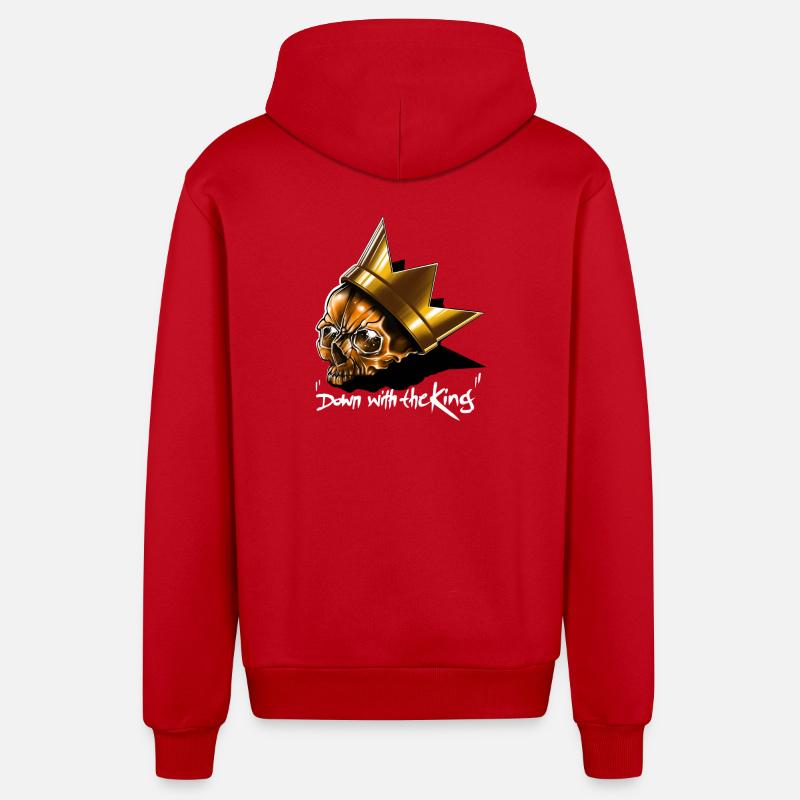 Down with the King - Organic Relaxed Hooded Jacket Made in EU - red