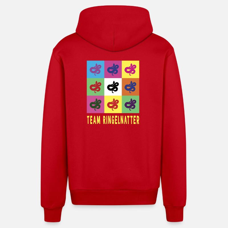 Serpent d’herbe de l’équipe - Veste à capuche bio décontractée fabriquée en UE - rouge