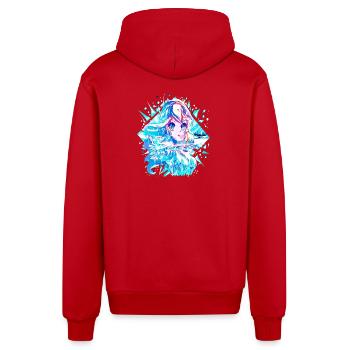Anime Reine des neiges Princesse des glaces - Veste à capuche bio décontractée fabriquée en UE - rouge - Dos