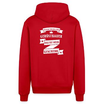 Gerüstbauer Gerüstbauen Handwerk Beruf Spruch - Organic Relaxed Kapuzenjacke Made in EU - Rot - Hinten
