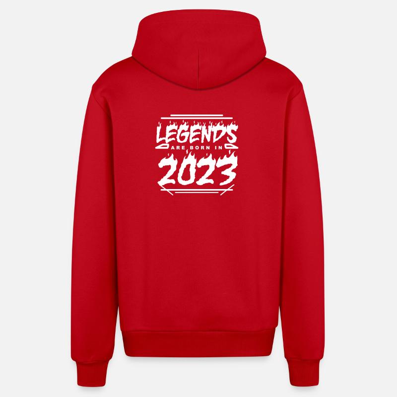 2023 - Année 2023 - Année 2023 - Veste à capuche bio décontractée fabriquée en UE - rouge