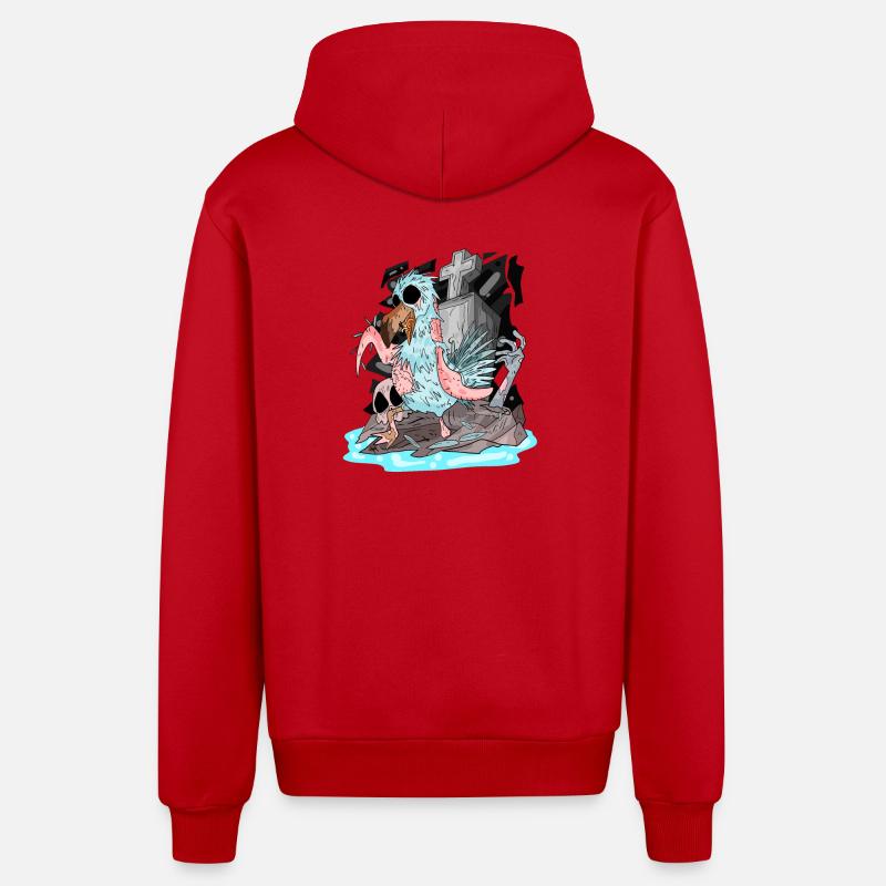Mouette zombie - Veste à capuche bio décontractée fabriquée en UE - rouge