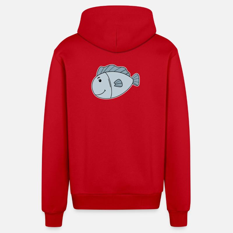 Poisson Océan Motif De Poisson - Veste à capuche bio décontractée fabriquée en UE - rouge