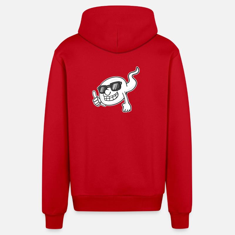 Sperma mit Sonnebrille - Organic Relaxed Kapuzenjacke Made in EU - Rot