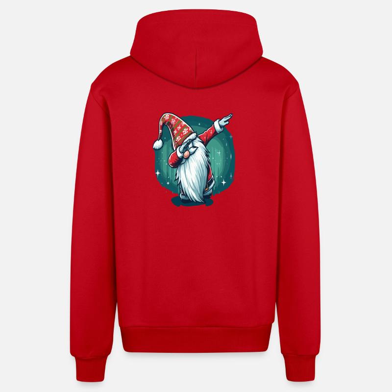 Dabbing Gnome de Noël - Veste à capuche bio décontractée fabriquée en UE - rouge
