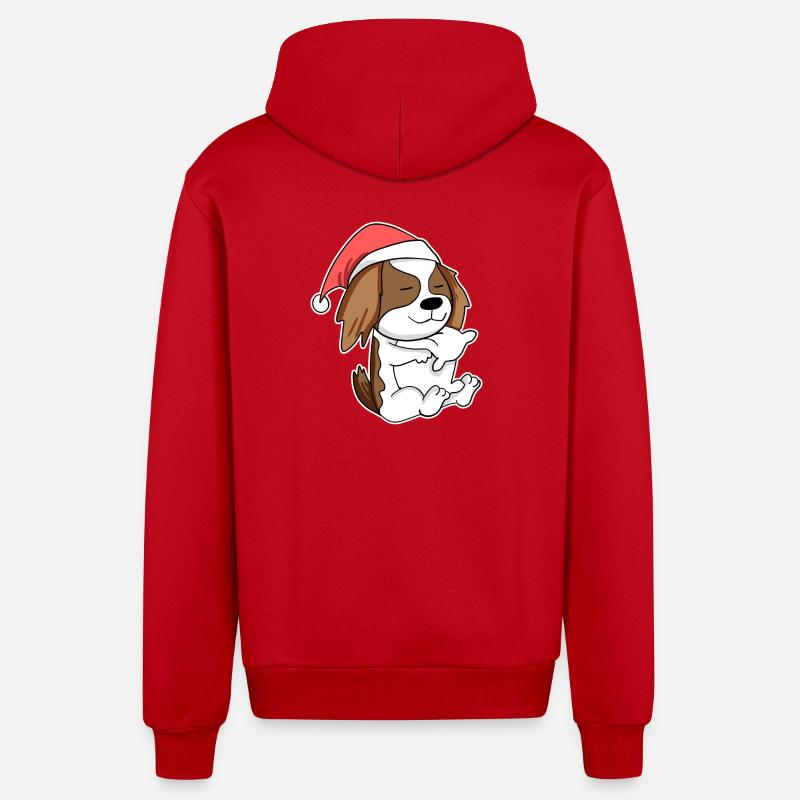 Cavalier King Charles Spaniel Hund Tier - Organic Relaxed Kapuzenjacke Made in EU - Rot