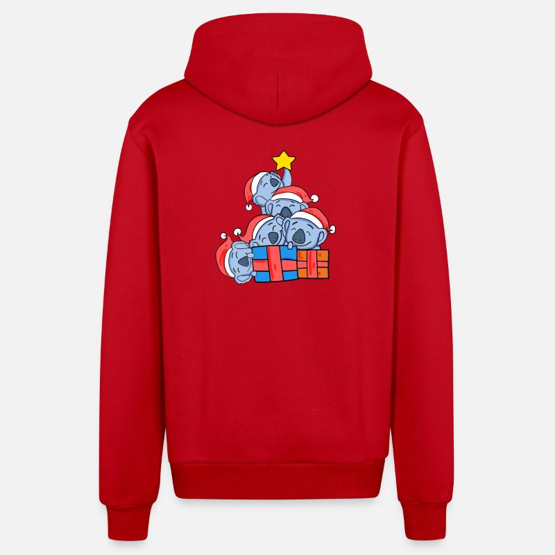 Koala sapin de Noël Noël - Veste à capuche bio décontractée fabriquée en UE - rouge