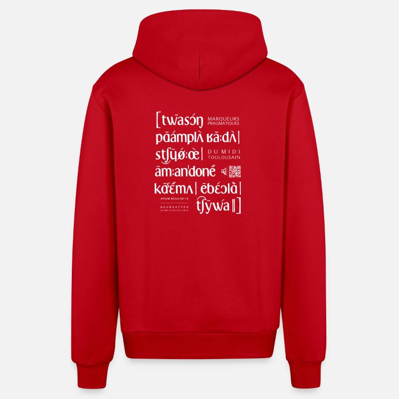 apium - API - Veste à capuche bio décontractée fabriquée en UE - rouge