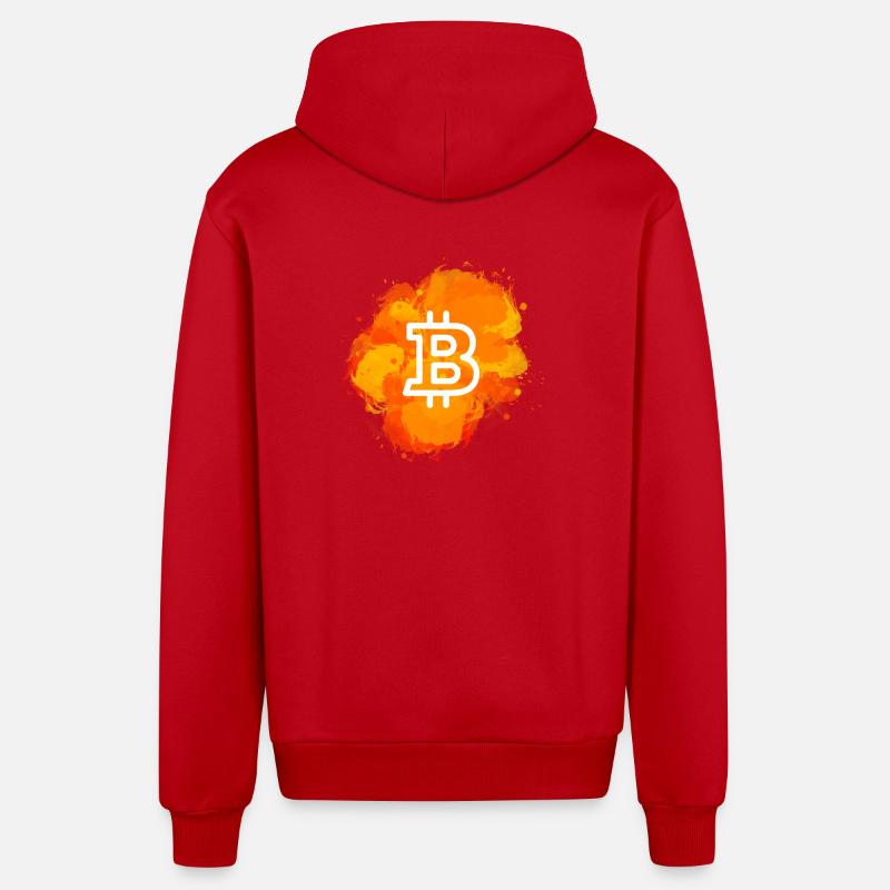 Bitcoin Crypto Cryptocurrency Splash - Veste à capuche bio décontractée fabriquée en UE - rouge