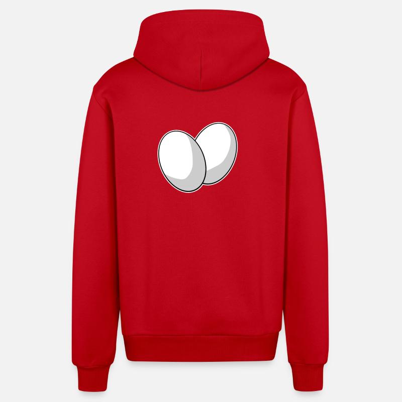 Egg Eggs - Organic Relaxed Hooded Jacket Made in EU - red