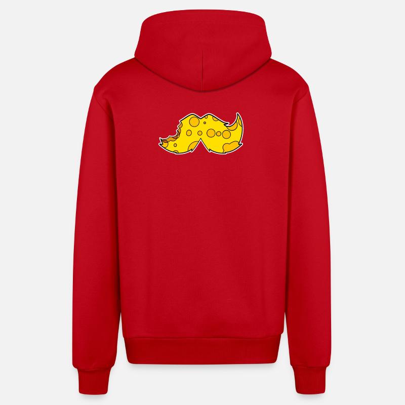 Moustache Moustache Barbe Fromage - Veste à capuche bio décontractée fabriquée en UE - rouge