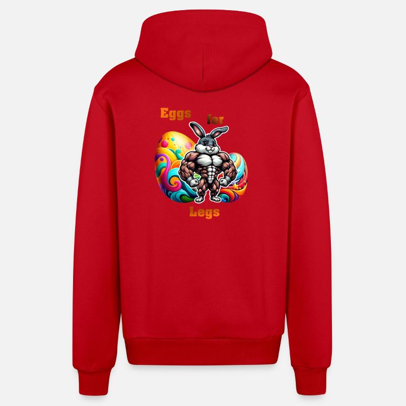 Eggs for Legs - Organic Relaxed Hooded Jacket Made in EU - red