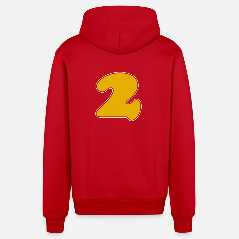 2 - Organic Relaxed Hooded Jacket Made in EU - red