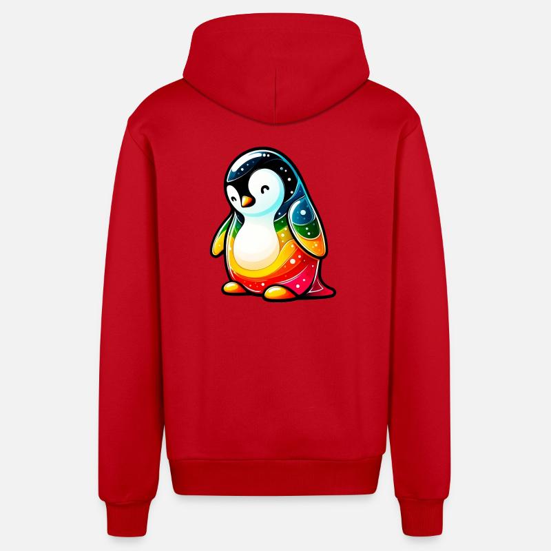 Pingouin - Veste à capuche bio décontractée fabriquée en UE - rouge