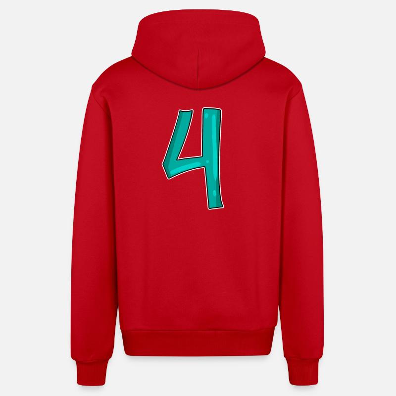 4 - Veste à capuche bio décontractée fabriquée en UE - rouge