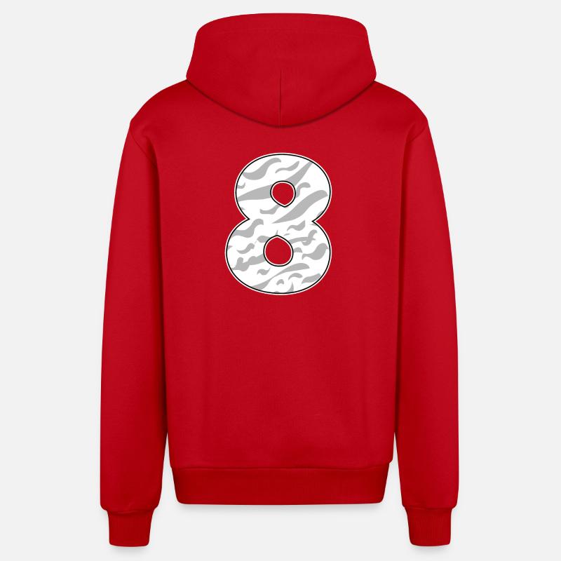 8 - Veste à capuche bio décontractée fabriquée en UE - rouge