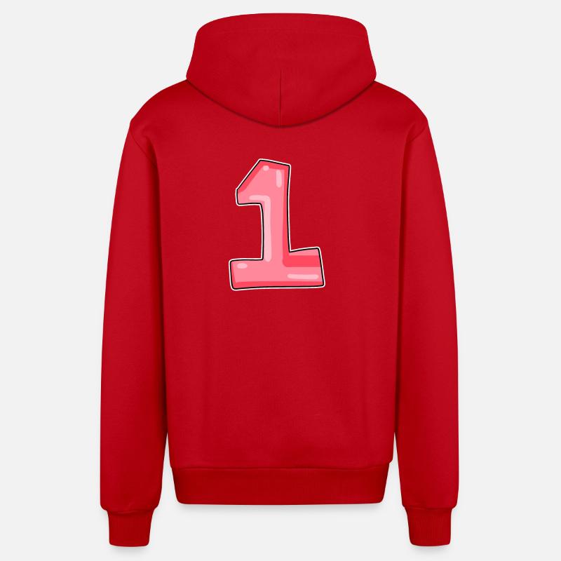 1 - Veste à capuche bio décontractée fabriquée en UE - rouge