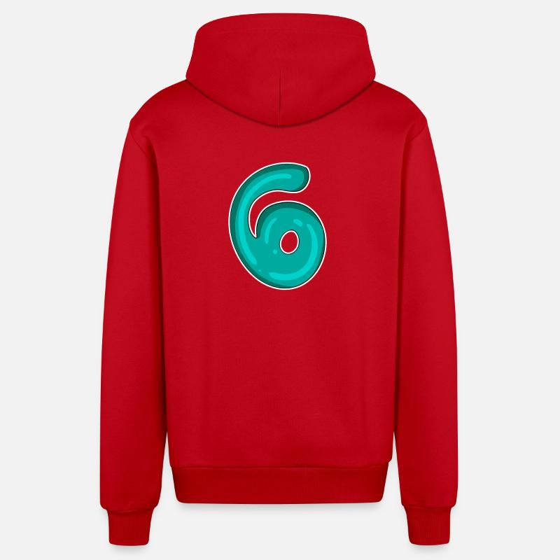 Numéro 6 Numéro - Veste à capuche bio décontractée fabriquée en UE - rouge