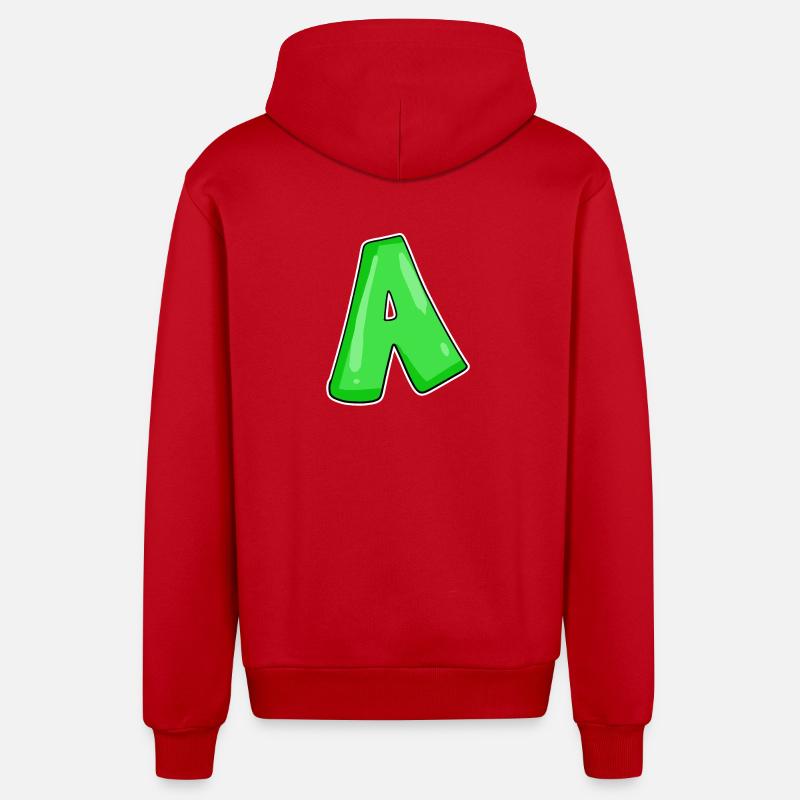point A Point initial - Veste à capuche bio décontractée fabriquée en UE - rouge