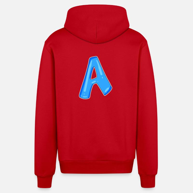 point A Point initial - Veste à capuche bio décontractée fabriquée en UE - rouge