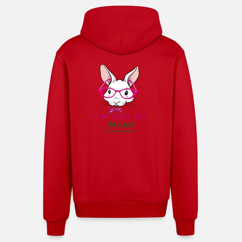 Je m’appelle Bunny, je sais - Veste à capuche bio décontractée fabriquée en UE - rouge