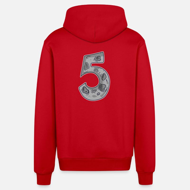 Numéro 5 Espace - Veste à capuche bio décontractée fabriquée en UE - rouge