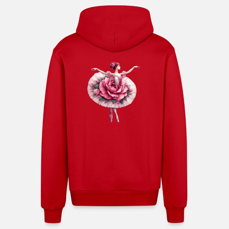 Danseuse de ballet avec tutu - Veste à capuche bio décontractée fabriquée en UE - rouge